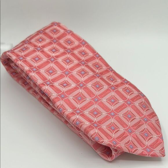 Ted Baker Pink Geometric Silk Tie - Picture 1 of 5